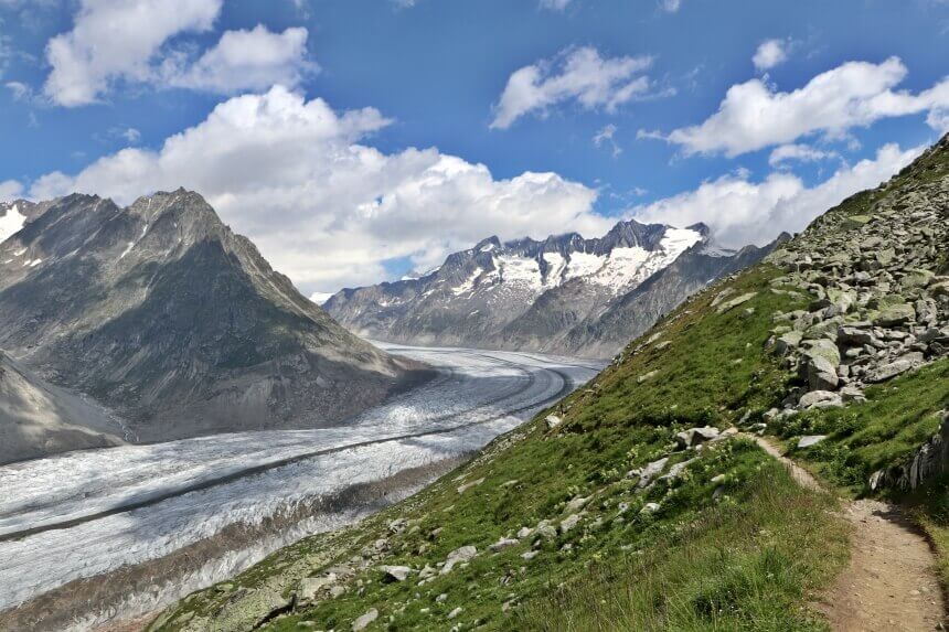 De Aletschgletsjer hike is de mooiste dagwandeling van de Alpen