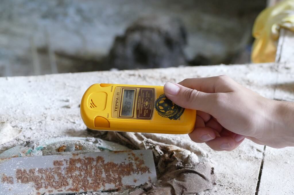 De stralingsmeters in Tsjernobyl slaan soms flink uit