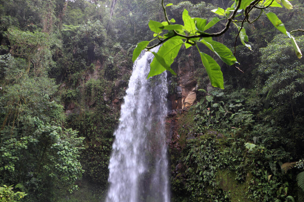 De eerste waterval van de Lost Waterfalls Trail in Boquete