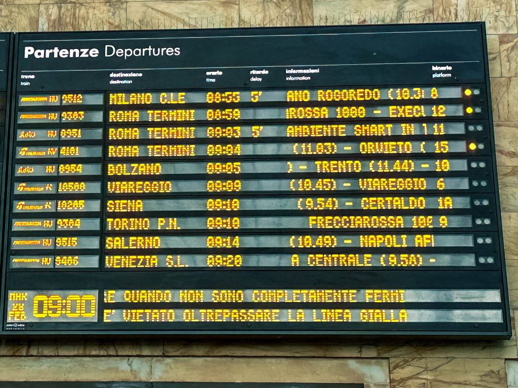 Het Italiaanse treinsysteem is niet ingewikkeld