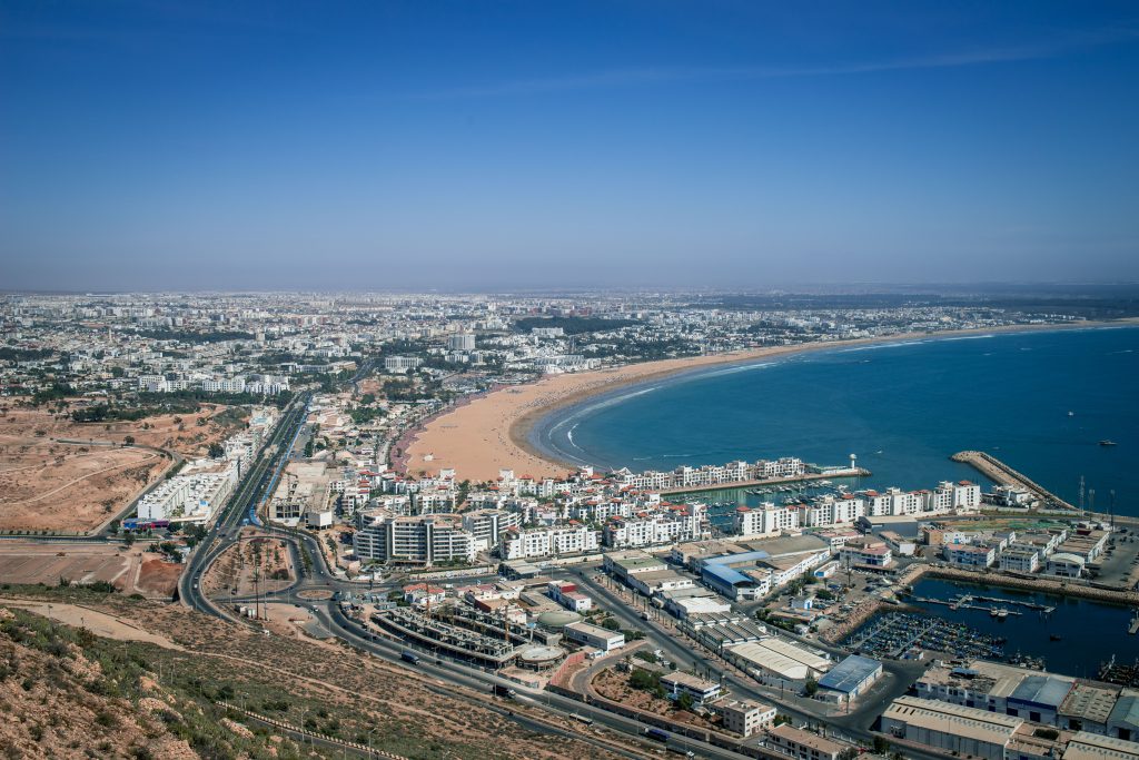 Het uitzicht op Agadir vanaf kasbah Oufella