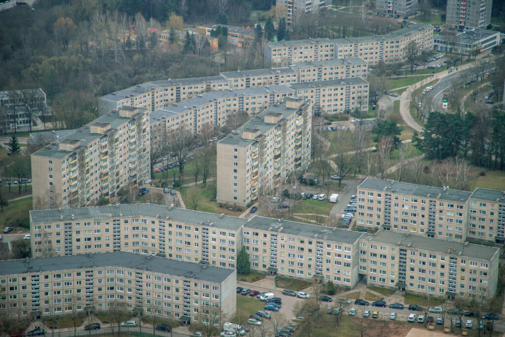 Uitzicht van de Tv toren op Vilnius Litouwen
