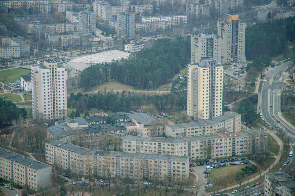 Uitzicht van de Tv toren op Vilnius Litouwen