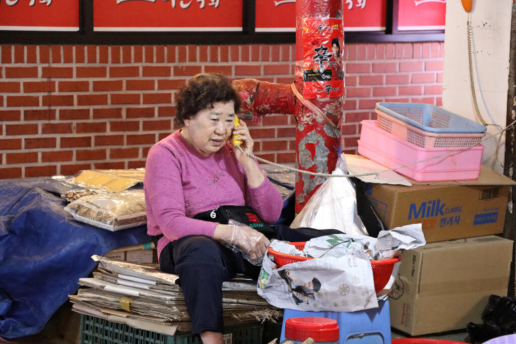 Een markt in Zuid-Korea