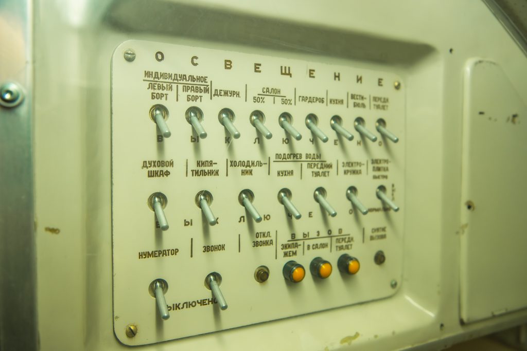 Cockpit van de Tupolev