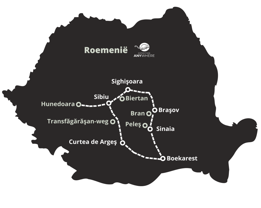 Kaart rondreis Roemenie