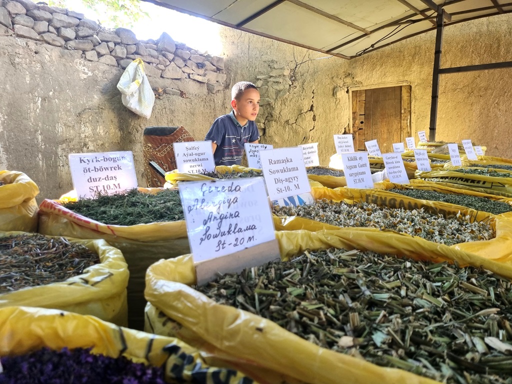 Kruiden op de markt in Nokhur