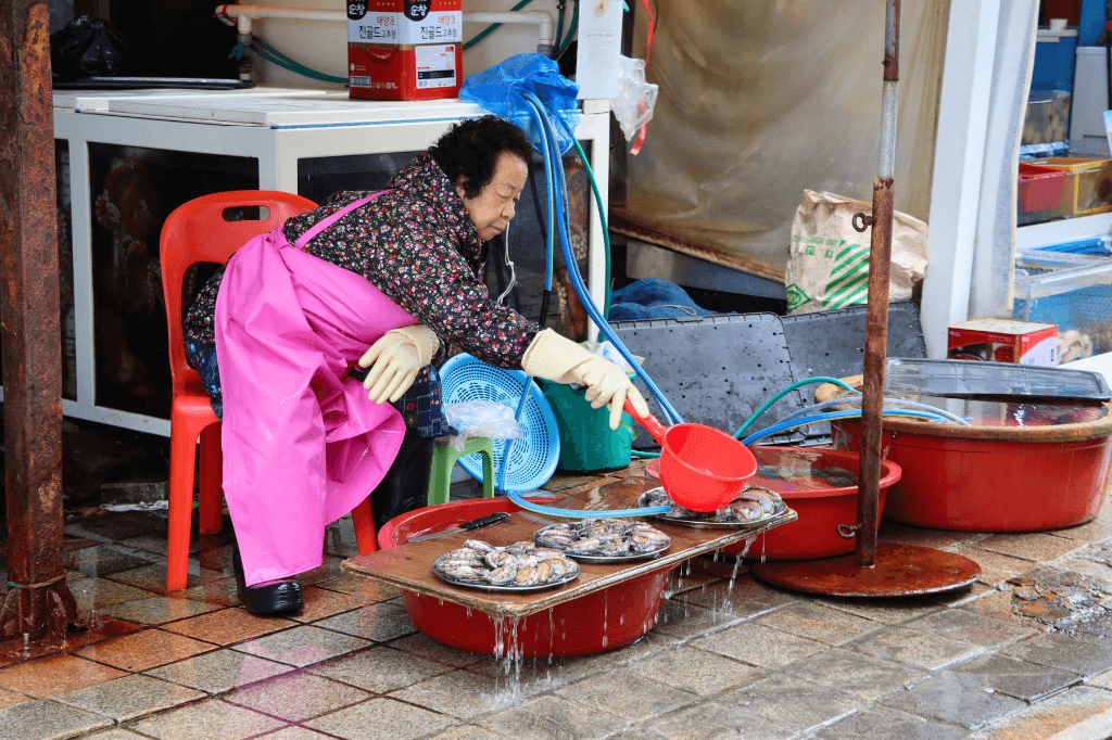 De vismarkt in Busan geeft ook een inkijkje in de Koreaanse cultuur