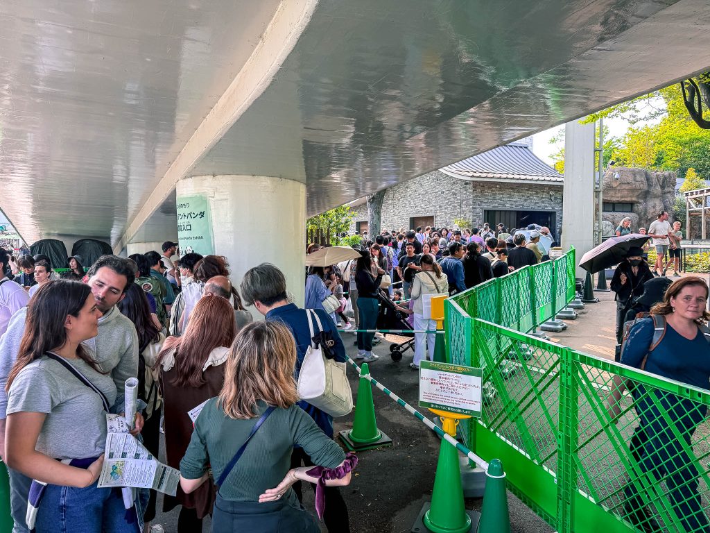 Lange rij voor de panda's in Ueno Zoo
