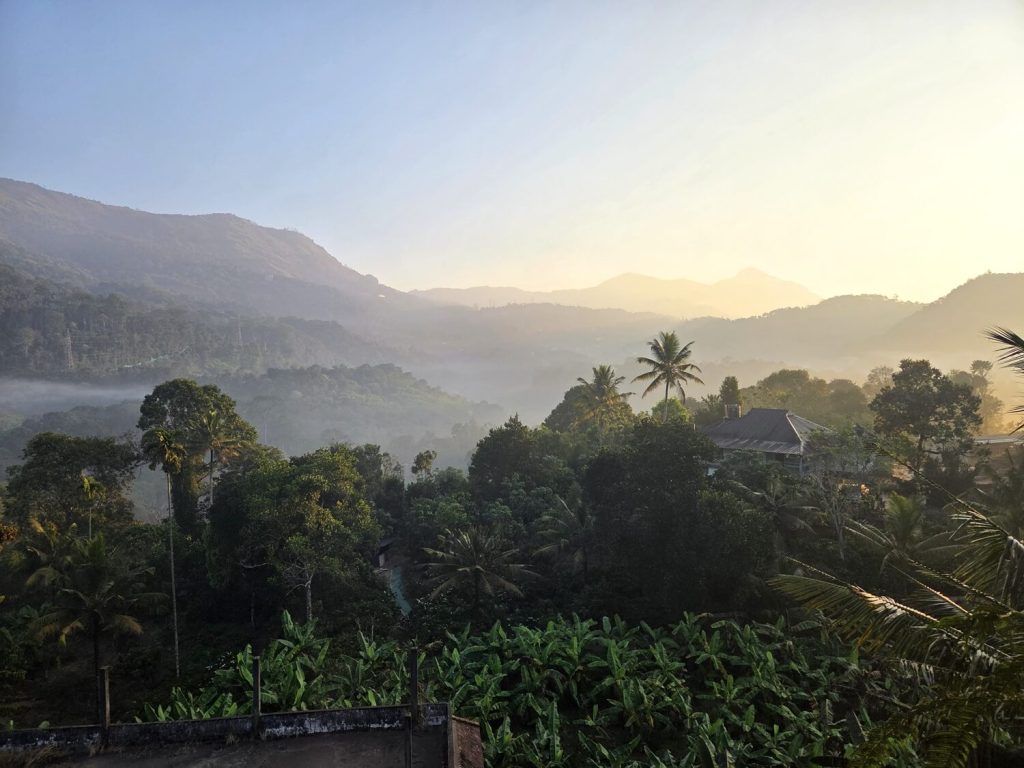 Het uitzicht van de Mistletoe Homestay in Munnar is fenomenaal