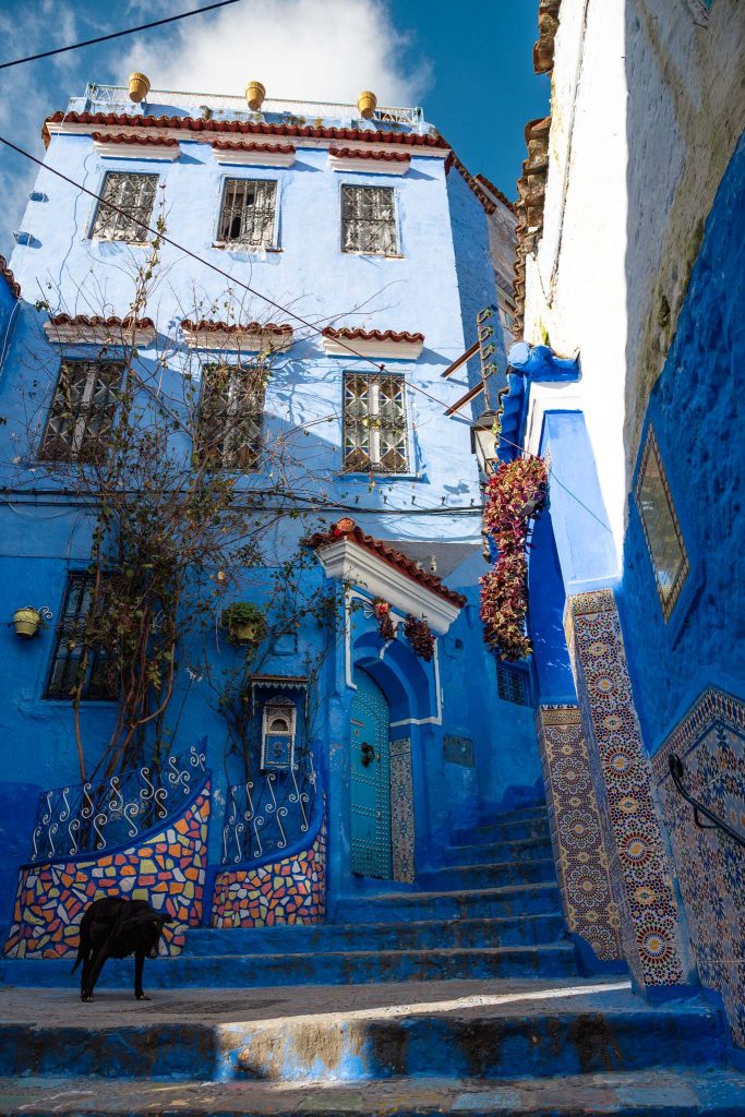 Blauw gebouw in Chefchaouen