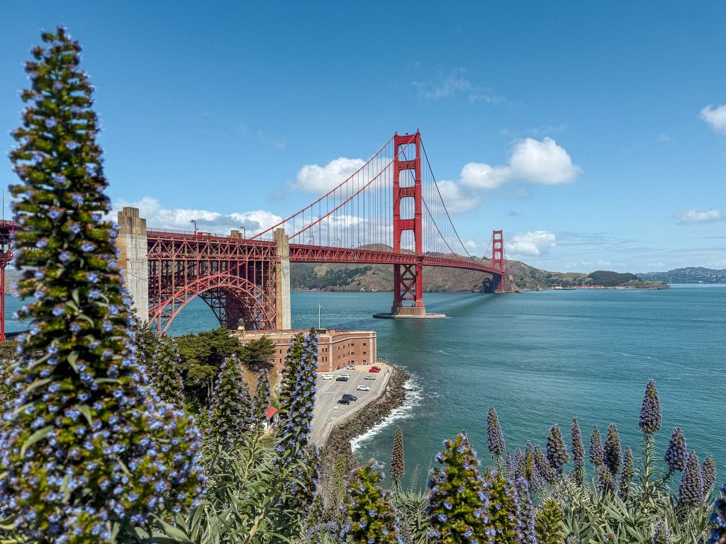 De Golden Gate Bridge in volle glorie