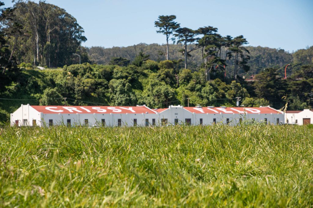 Crissy Field op weg naar de Golden Gate Bridge