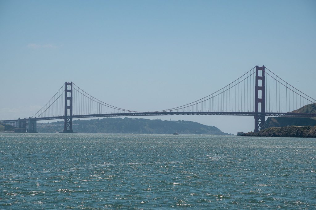 Golden Gate bridge vanaf het water
