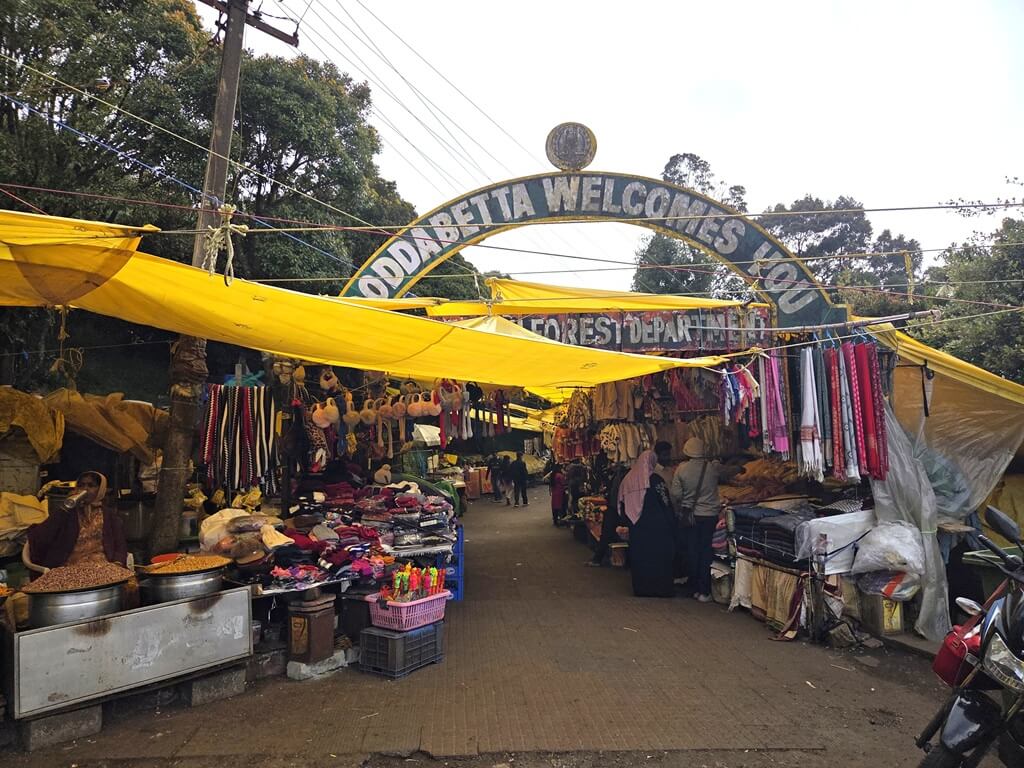 Het hoogste punt in Ooty, India is Dondabetta Peak