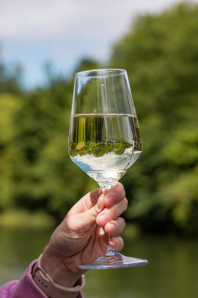 Wijn drinken op de Neckar