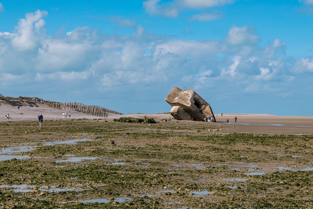 Bunker R612 op het strand bij Le Hourdel
