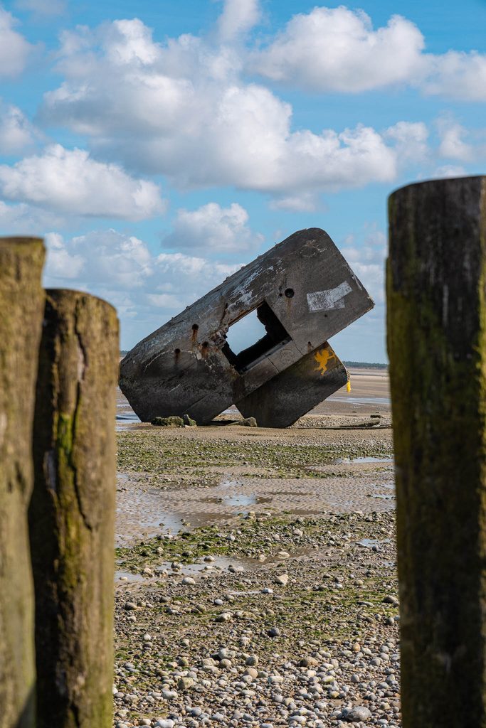 Bunker R612 op het strand bij Le Hourdel
