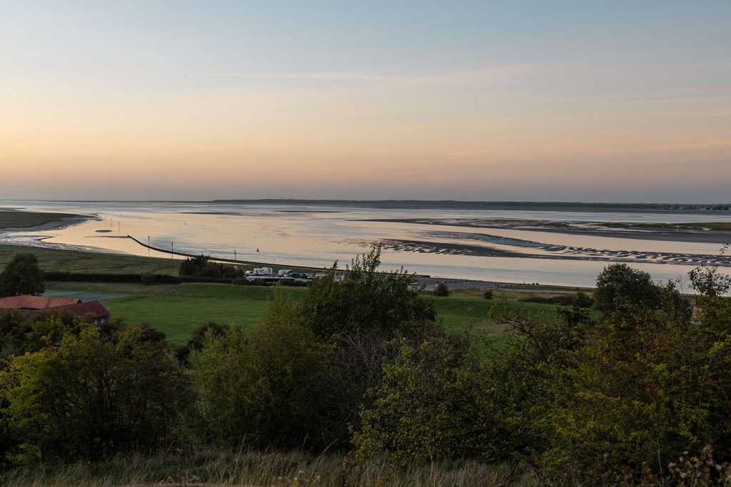 Zonsondergang boven de baai van Somme