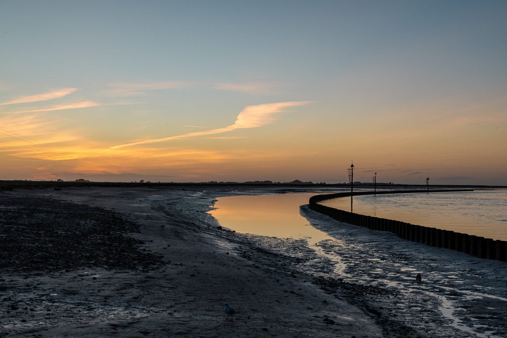 Zonsondergang boven de baai van Somme