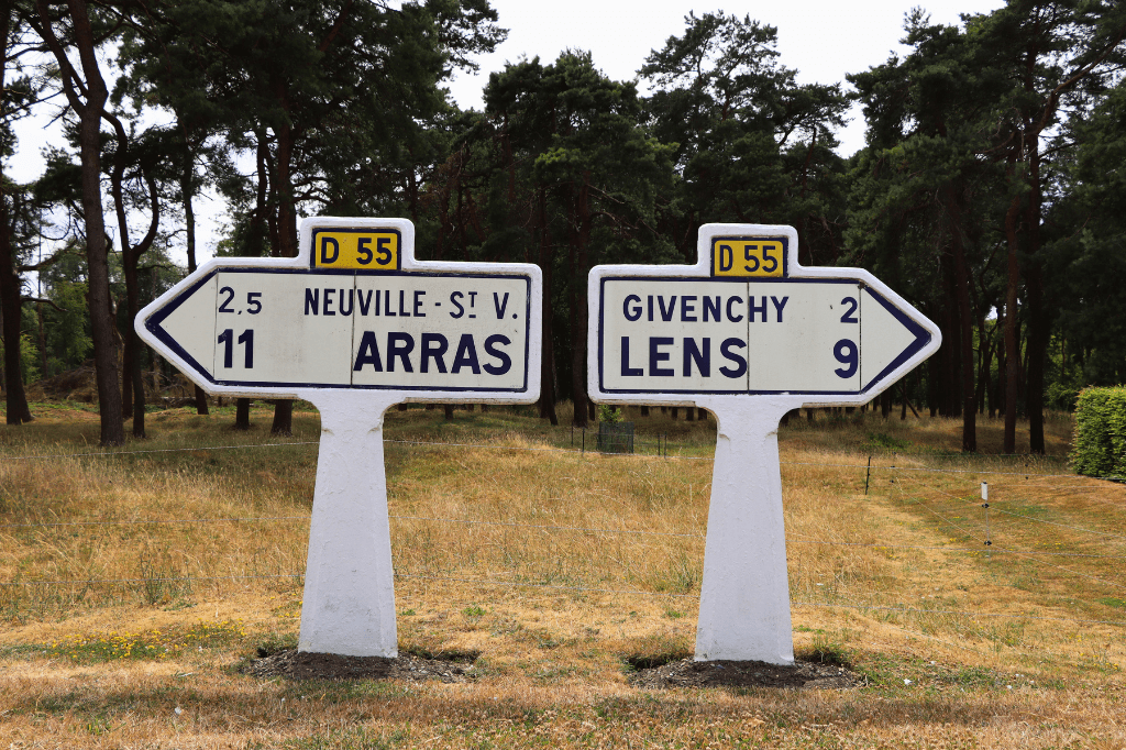 Vimy Ridge ligt in het noorden van Frankrijk, in de buurt van Arras